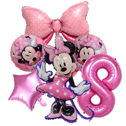 Minnie Mouse Birthday Decoration Disposable Cups Plates Tablecloth Cake Latex Balloon Baby Shower Kids Girls Party Supplies Good Vibrations