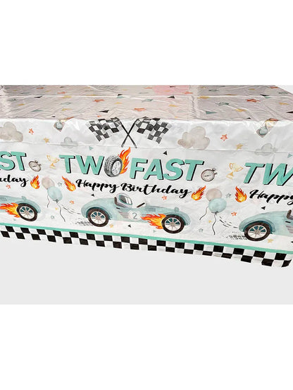 Two Fast Theme Disposable Tablecloth Racing Car Birthday Party Supplies Kids 2nd Birthday Party Decorations Good Vibrations