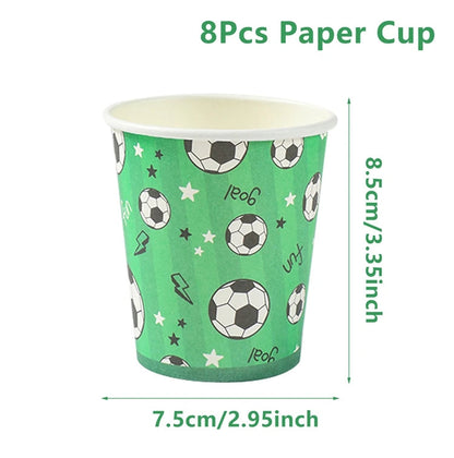 Football Party Disposable Tableware Boys Kids 1st Birthday Party Decorations Sports Soccer Theme Birthday Party Supplies Decor Good Vibrations
