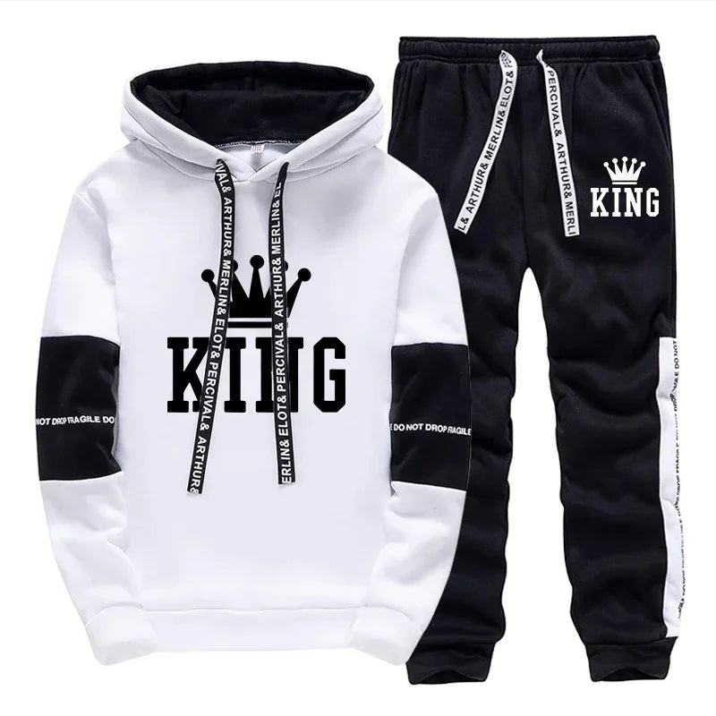 King Printing Mens Tracksuit Single Piece Sweatshirts Sweatpants Casual Hoodie Pants Outdoors Mens Clothing Hot Sales Streetwear Good Vibrations