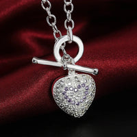 Hot charm 925 sterling silver Jewelry sets fine heart crystal pendant necklace bracelets earrings for women Fashion Party Gifts Good Vibrations