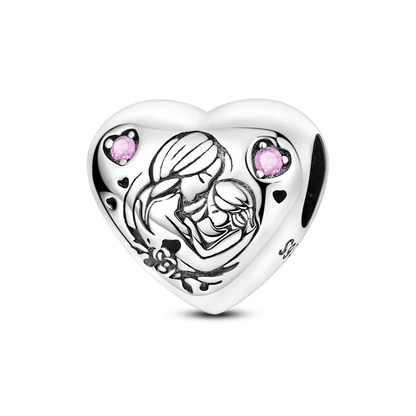 Heart Shape 925 Sterling Silver Family Lover Affection Pendant Charm Beads Fit Original Bangle Bracelet DIY Jewelry For Women Good Vibrations