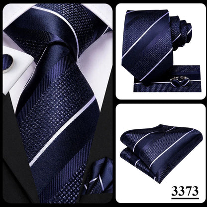 Hi-Tie Blue Business Solid 100% Silk Men's Tie NeckTie 8.5cm Ties for Men Formal Luxury Wedding High Quality Gravata Good Vibrations