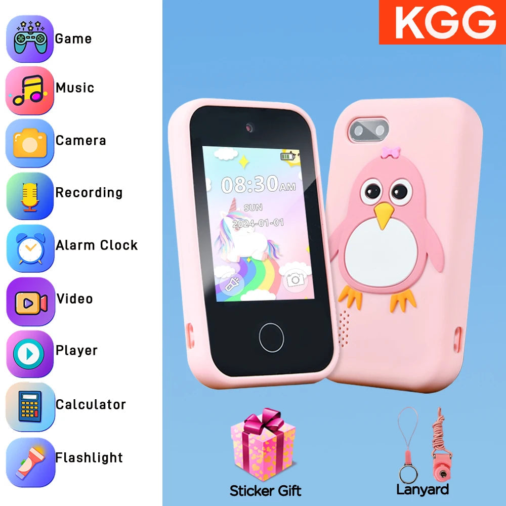 Toy Phone for Kids with Dual Camera Kid Smart Phone for Boys Girls Gifts Music Player 18 Games Toddler Learning Mini Toy Phone Good Vibrations