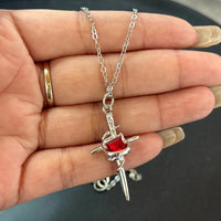 Gothic Cross Necklace for Women Men Punk Religious Crucifix Heart Amulet Necklaces Jewelry Gifts Good Vibrations