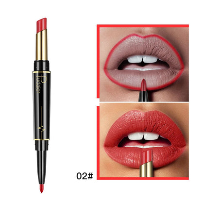Pudaier Makeup 2 in 1 Matte Lipstick & Lip Liner Nude Lip Stick Pencil Make up Cosmetics Lip Balm Matt Cream Lipbalm Lipliner Good Vibrations