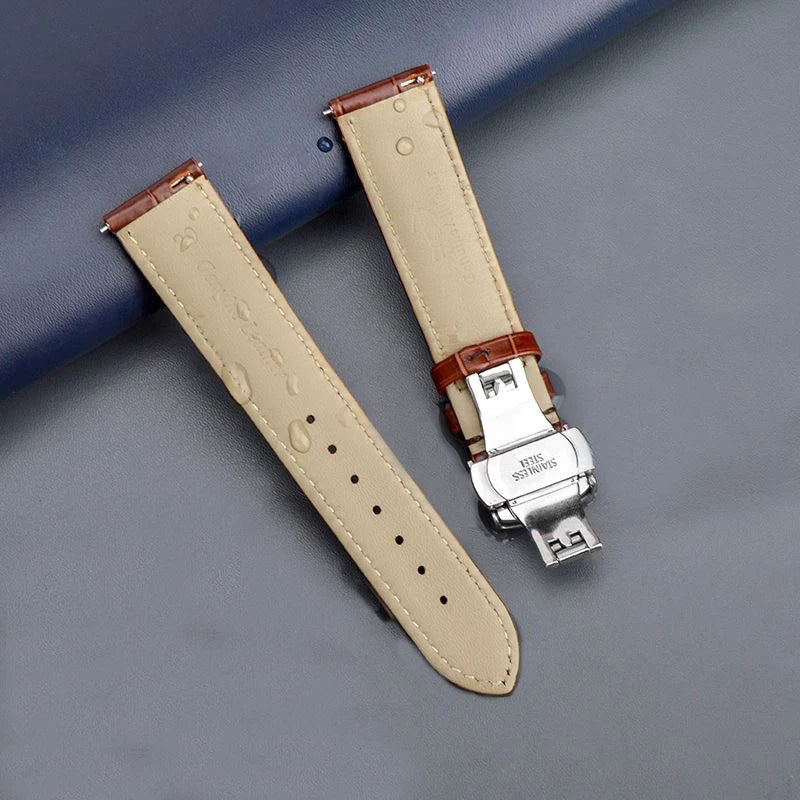 Quick Release *Real Animal Skin* Leather Watch strap13mm 12mm  15mm 17mm 19mm 21m 23mm 24mm 14mm 16mm 18mm 20mm Good Vibrations