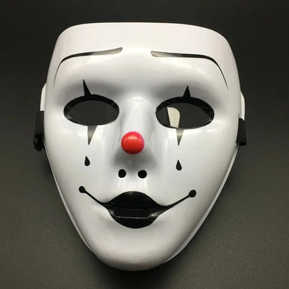 Halloween Props Masquerade Performance Full Face Mask Hand-painted White Street Dance Adult Eye Mask Death Clown Black Gold Good Vibrations