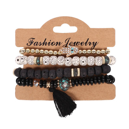 Bohemian Handmade Beads Bracelet Set For Women Summer Colorful Beaded Chain Bangle Men Boho Jewelry Accessories Good Vibrations