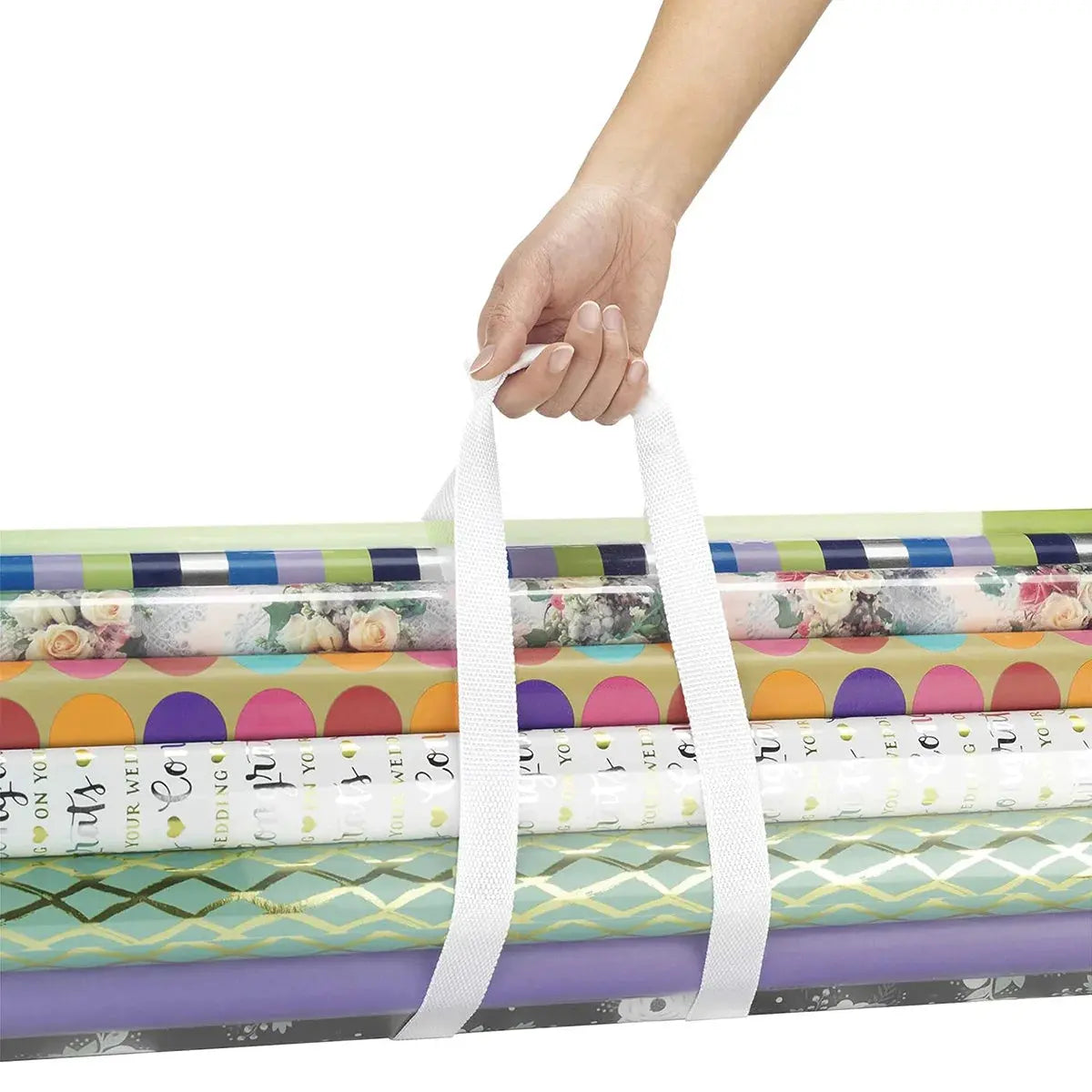 Gift Wrapping Paper Storage Transparent Storage Bag Holiday Paper Tube Zipper Packaging with Handle LargeCapacity Waterproof Bag Good Vibrations