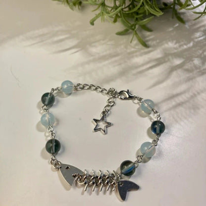 Fishbone Beads Bracelet | Fish Jewelry Gifts | Star & Bead | Cute Minimalist Earrings | Unique Sealife Bracelet | Kawaii Animal Good Vibrations
