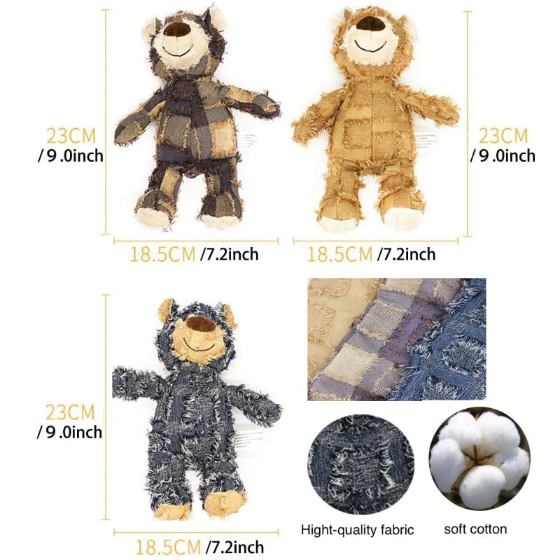 Pet Teddy Bear Soundmaking Toy Plush Interactive Dog Toys Grinding Cleaning Teeth Anti Bite Abreact Plaything Bear Pets Supplies Good Vibrations