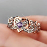 Creative Women's Heart Rings with Romantic Rose Flower Design Wedding Engagement Love Rings Hot Sale Aesthetic Jewelry Good Vibrations