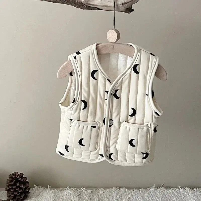 Korean Baby Autumn Winter Floral All-match Vest Baby Windproof Vest Jacket Toddler Girl Spring Waistcoat Cotton Padded Outwear Good Vibrations