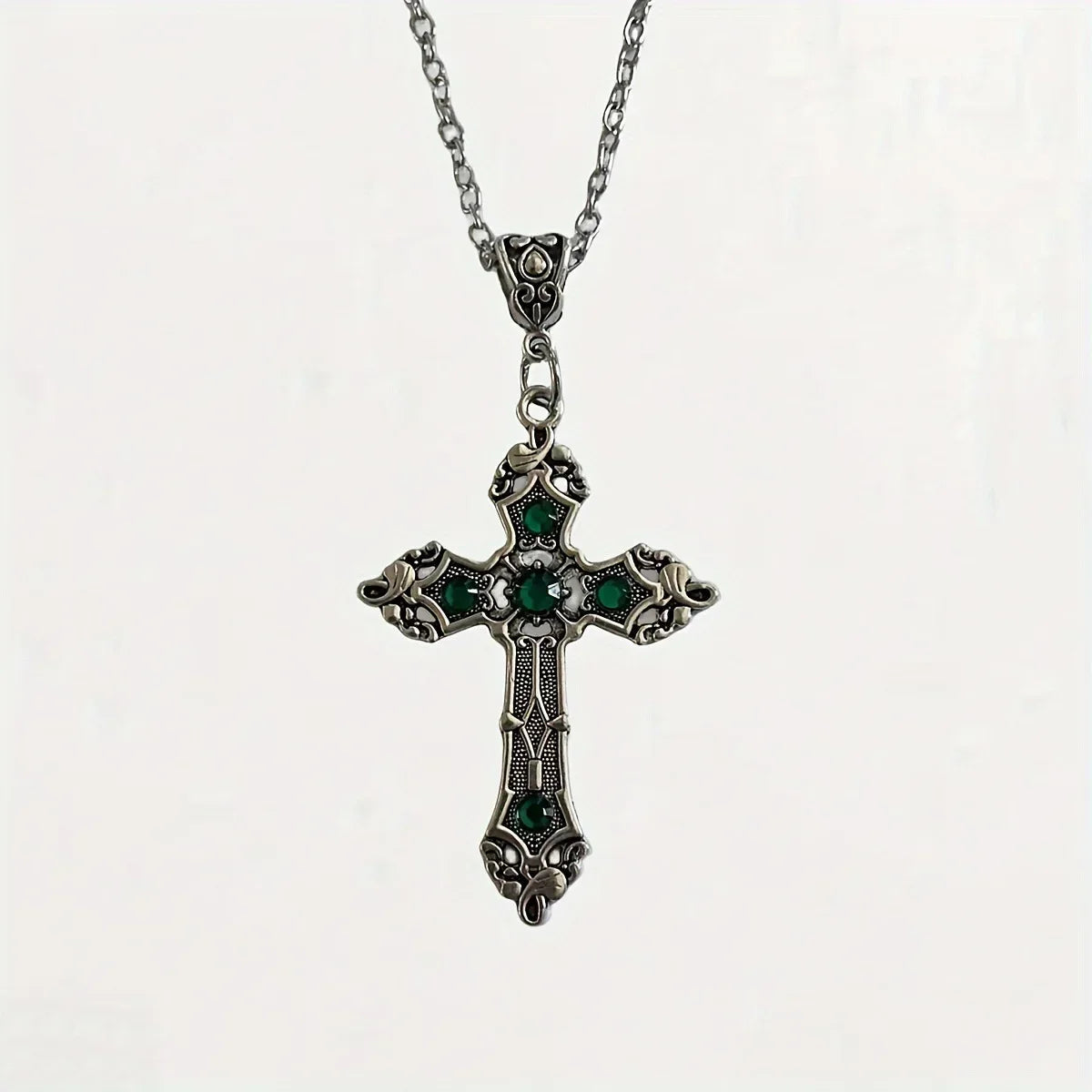 Gothic black ruby cross pendant men's women's for Women, Trendy Layering Pendant Charm Style, Daily Party Gift Evening Wedding Good Vibrations