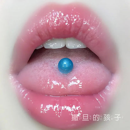 Fashion Tongue Nail Opal Transparent Titanium Tongue Rings Barbell Tongue Piercing Lengua Jewelry for Women Earrings Stud Good Vibrations