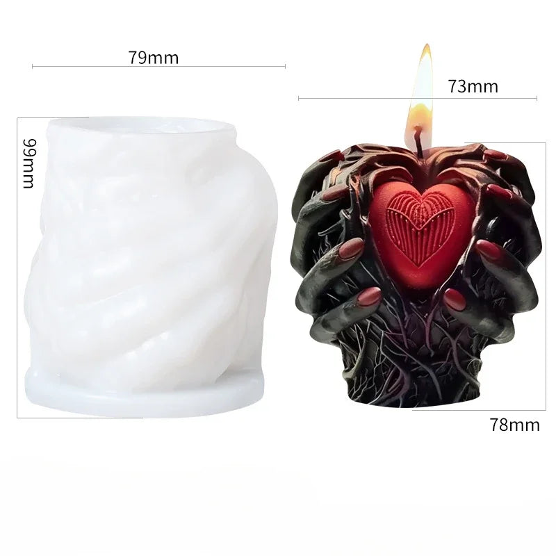 Halloween Candle Silicone Mold Heart Aromatherapy Candle Halloween Decor DIY Gypsum Resin Decor Good Vibrations