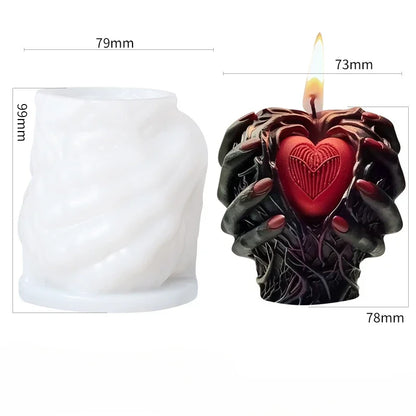 Halloween Candle Silicone Mold Heart Aromatherapy Candle Halloween Decor DIY Gypsum Resin Decor Good Vibrations
