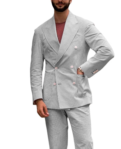 Men's Striped Suit Two Piece Suit Elegant Fashion Suit Business Casual Work Wear Party Dress Men's Commuter Wear Men's Clothing Good Vibrations