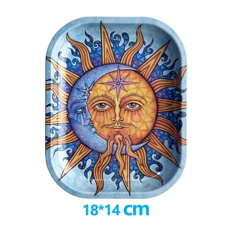 Various Pattern Designs Rolling Tray Herb Tinplate Plate Grinder Tools Rolling Tray 180 x 140 MM Herb Tobacco Smoke Accessories Good Vibrations Adult Super Store