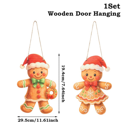 Christmas Door Hanging Merry Christmas Decorations for Home 2025 Navidad Xmas Tree Wall Pendant New Year 2026 Good Vibrations