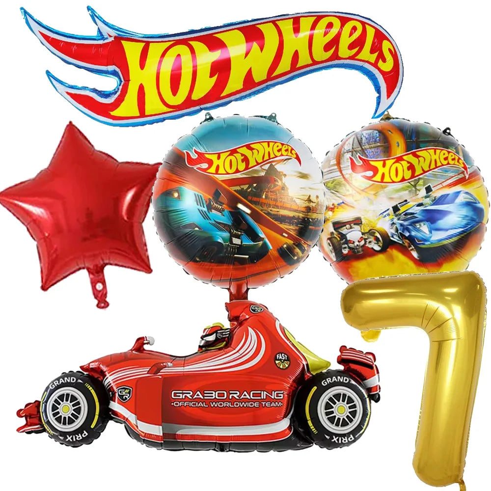 Car Kids Birthday Party Decoration Boys Birthday Supplies Paper Cup Plate Cutlery Cars Balloons Cake Flag Party Children's Gifts Good Vibrations