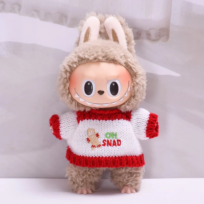 17cm Cute Mini Plush Doll'S Clothes Outfit Accessories For Korea Kpop Exo Labubu Idol Dolls Sweater Clothing DIY Kids Girl Gift Good Vibrations