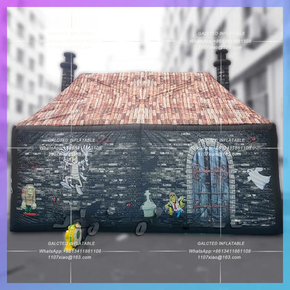 Inflatable Haunted House Funny Halloween 6m Spooky Playhouse Air Blow Up Bar Tent For Party Event Good Vibrations