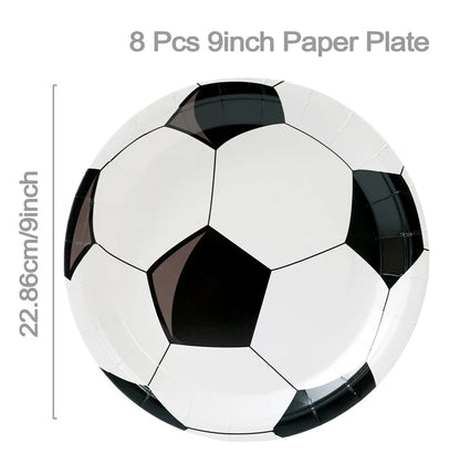 Football Party Disposable Tableware Boys Kids 1st Birthday Party Decorations Sports Soccer Theme Birthday Party Supplies Decor Good Vibrations