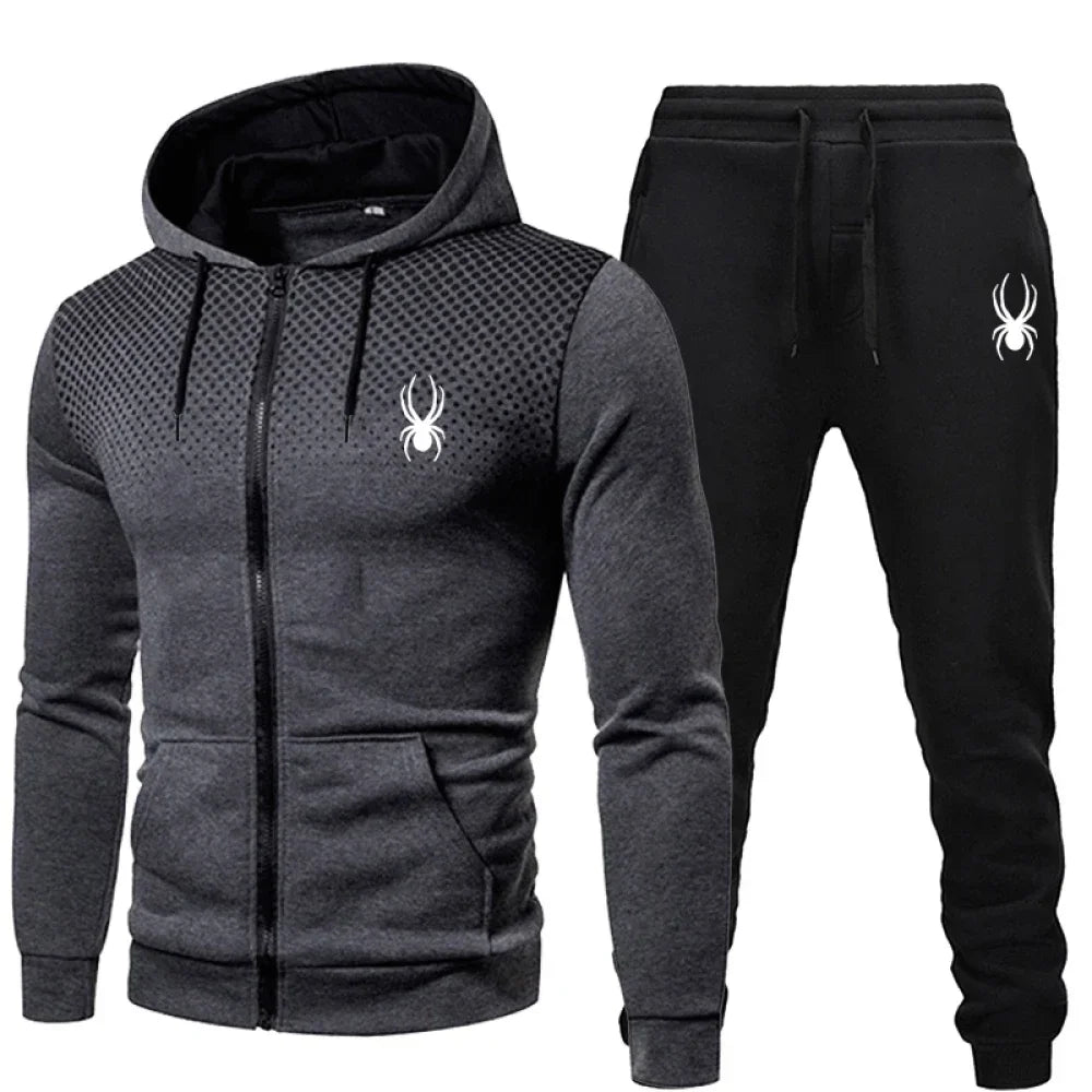 2025 popular two-piece men's sportswear jogging suit sportswear hooded sweatshirt zipper sweatshirt autumn and winter clothing Good Vibrations