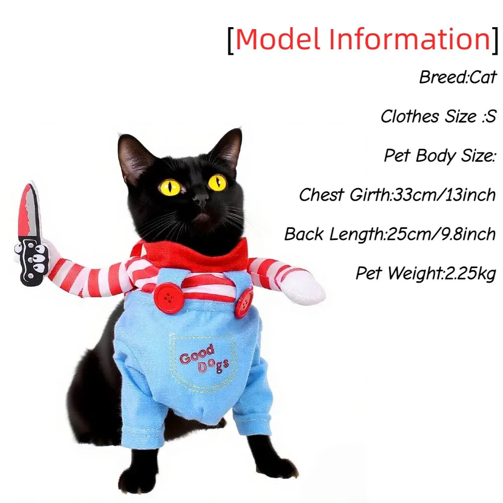 Halloween Cat Costume Funny Dress Up Pet Clothes Cute Cosplay Party Pet Apparel for Small Medium Large Cats Festival Kitten Gift Good Vibrations