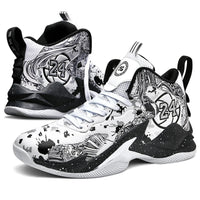 Men's Basketball Shoes No-Slip Breathable Outdoor Shoes Fashion Graffiti Training Shoes Good Vibrations