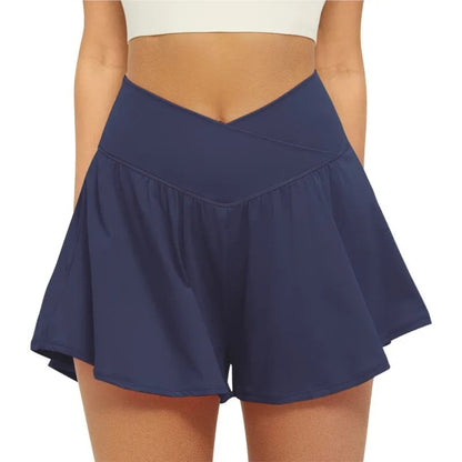 2025 Golf Skirt Women High Waist V Summer Running Outdoors Tennis Sport pants Pockets Fitness Casual short academia feminina Good Vibrations