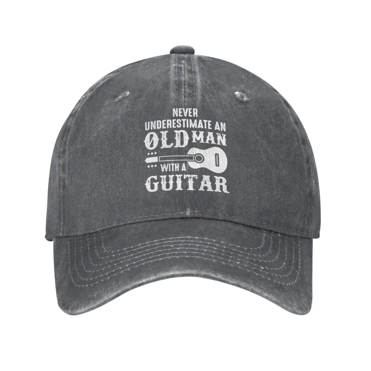 Funny Hat Never Underestimate an Old Man with A Guitar Hats Men Baseball Cap Cute Caps Good Vibrations