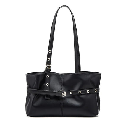 Women Shoulder Bag, Lazy Style New Versatile Large Capacity Fashion Single Shoulder Bag with Belt Decor for Commuter Good Vibrations