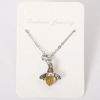 Charming Bee-inspired Jewelry Set - Glamorous Crystal Zirconia Earrings and Silver Plated Necklace and Bracelet Good Vibrations