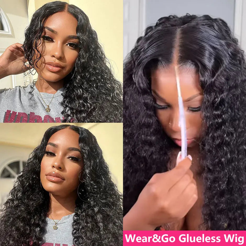 YAWAWE Glueless Wig Human Hair Ready To Wear Water Wave Pre-plucked 13x6 Lace Frontal Wigs For Women HD Lace Wigs Clearance Sale Good Vibrations