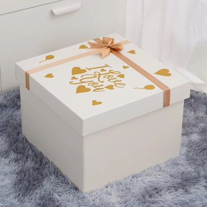 White Surprise Birthday Gift Box Extra Large Ceremony Feeling Girlfriend Present Box Special Large Size Wedding Celebration S... Good Vibrations