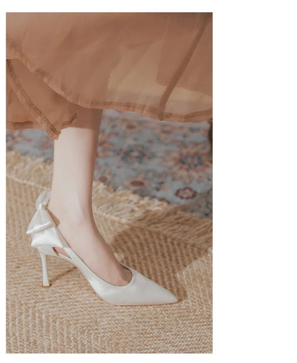 Wedding Heels Women Luxury Brand Design String Bead Pearls High Heels Ladies Sexy Elegant Pointed Toe White Black Pumps2025 Good Vibrations