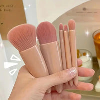 5pcs Travel Size Makeup Brushes Set Mini Makeup Brushes, Small Complete Function Cosmetic Brushes Kit With Case And Mirror Perfe Good Vibrations