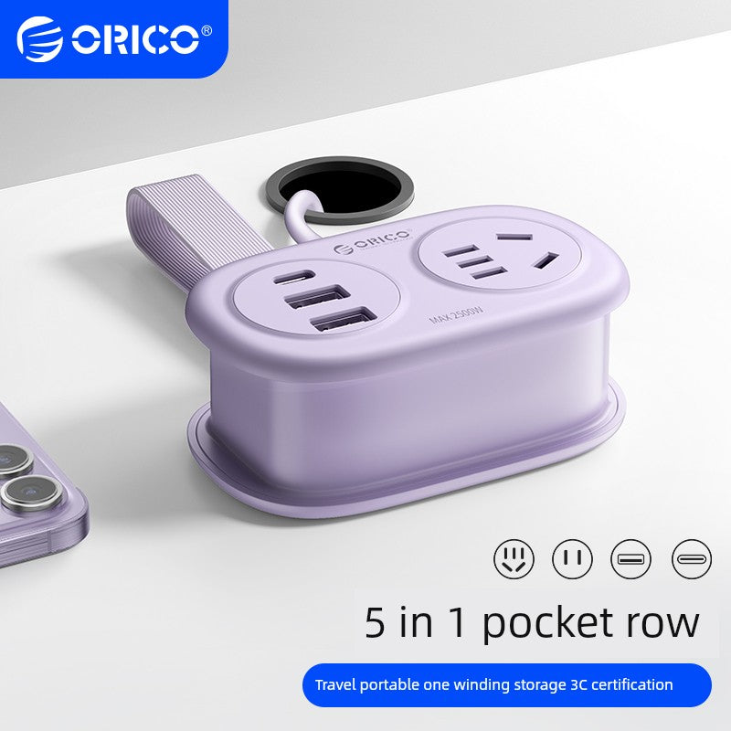 Orico Pocket Power Strip Portable Travel Socket Multifunctional Power Strip Dormitory USB Power Strip Desktop Charging Good Vibrations