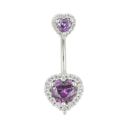 JHJT 14G Heart Belly Button Piercing Navel Ring 316L Surgical Stainless Steel CZ Belly Piercing Ombligo Jewelry for Women Good Vibrations Adult Super Store