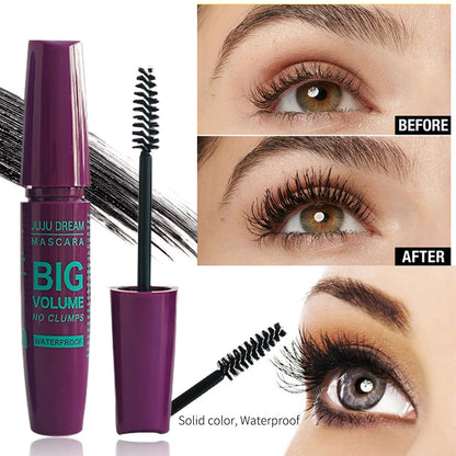 Black Mascara Thickening - Long-Lasting, Volumizing , Fiber Formula with 360° Spiral Brush Waterproof Liquid Fiber Mascara Good Vibrations