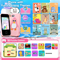 Toy Phone for Kids with Dual Camera Kid Smart Phone for Boys Girls Gifts Music Player 18 Games Toddler Learning Mini Toy Phone Good Vibrations