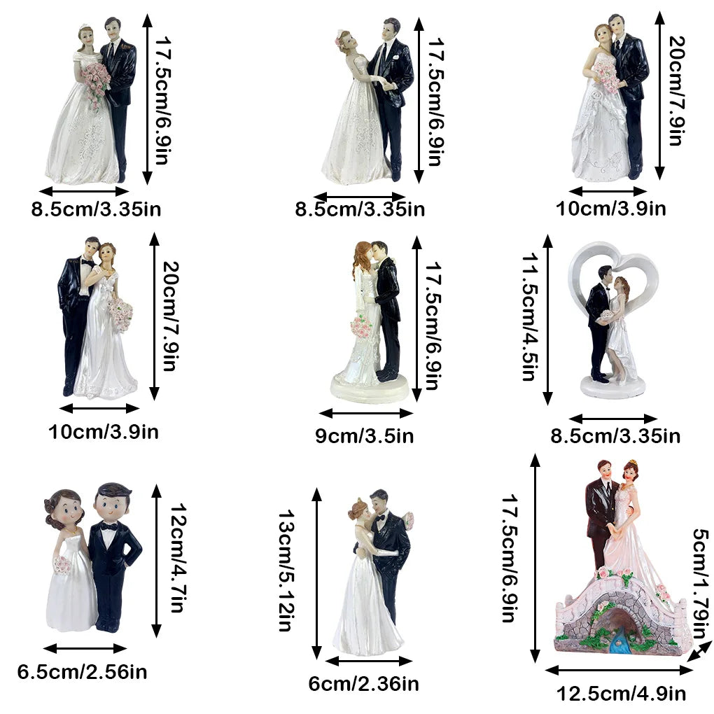 2025 Cake Toppers Dolls Bride and Groom Figurines Funny Wedding Cake Toppers Stand Topper Decoration Supplies Marry Figurine Good Vibrations