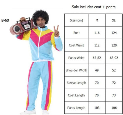 Couples Hippie Costumes for Women Male Vintage 70s 80s Rock Disco Cosplay Outfits Carnival Halloween Party Fantasia Dress Up Good Vibrations