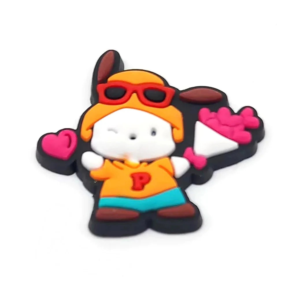 Sanrio Anime Hello kitty Kuromi Pochacco Shoe Charms for Clogs Bag Crocs Sneakers Shoe Decorations Bag Decors Good Vibrations