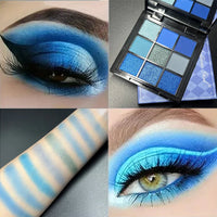 9-Grid Eye Shadow Palette Make-up for Women Glitter Pearlescent Matte Eyeshadow Cosmetics Shimmer Long Lasting Makeup Products Good Vibrations