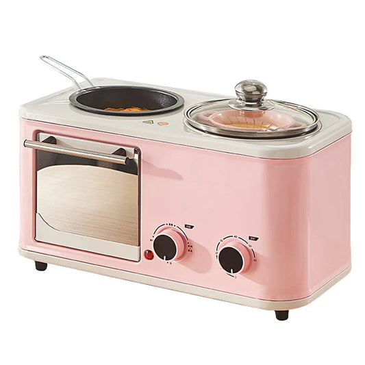 Household Electric 4 in 1 Breakfast Machine Mini Bread Toaster Baking Oven Omelette Fry Pan Hot Pot Boiler Food Steamer Good Vibrations Adult Super Store