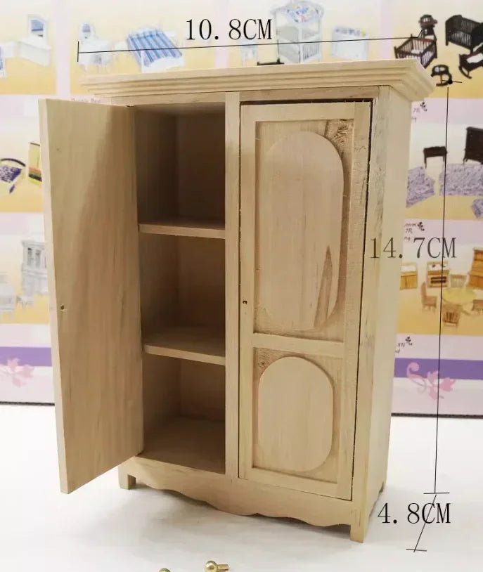 1:12  Miniature Dollhouse Furniture Model Play House Toy Cabinet Wooden Clamshell Desk New Diy Miniature Dollhouse Accessories Good Vibrations